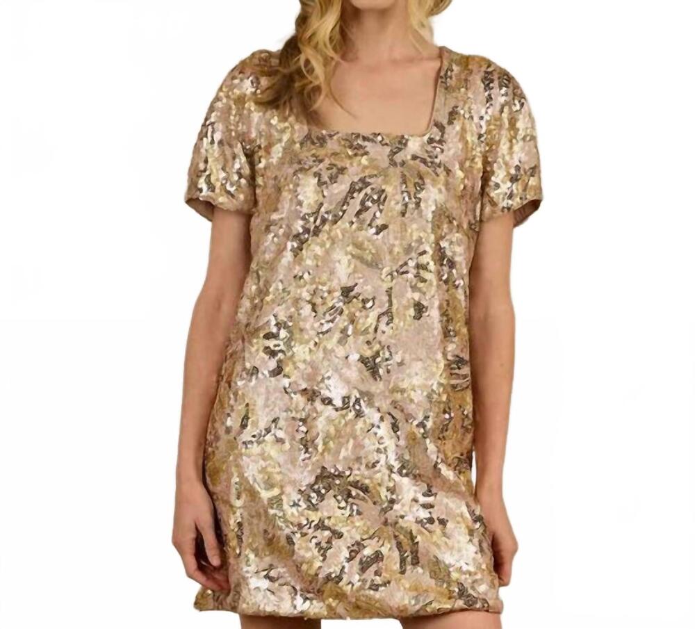 NEW NORALEE daisy mini dress in bronze